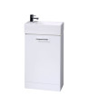 Nuie Mayford 1 Door Floorstanding Vanity Unit With Basin 480mm Wide - Gloss White