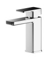 Nuie Windon Square Mono Basin Mixer Tap with Push Button Waste - Chrome