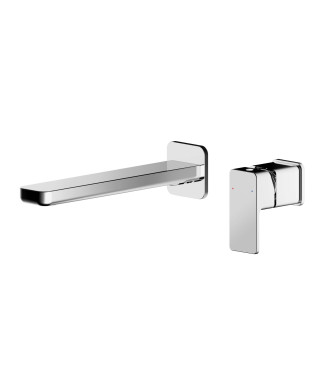 Nuie Windon 2-Hole Wall Mounted Basin Mixer Tap - Chrome