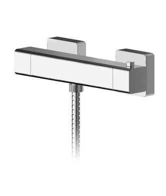 Nuie Windon Bottom Outlet Round Thermostatic Bar Shower Valve - Chrome
