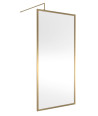 Hudson Reed Full Outer Frame Wetroom Screen, Toughened Glass with Support Bar & Wetroom Shower Screen in Brushed Brass, 1950x...