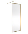 Hudson Reed Full Outer Frame Wetroom Screen, Toughened Glass with Support Bar & Wetroom Shower Screen in Brushed Brass, 1950x...