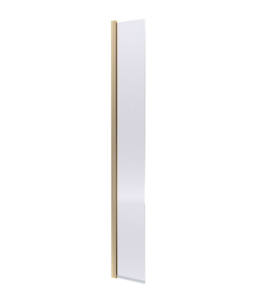Nuie Fluted Hinged Flipper Wet Room Screen, Toughened Glass Wet Room Glass Panels & Shower Screen in Brushed Brass, 300mm x 1...