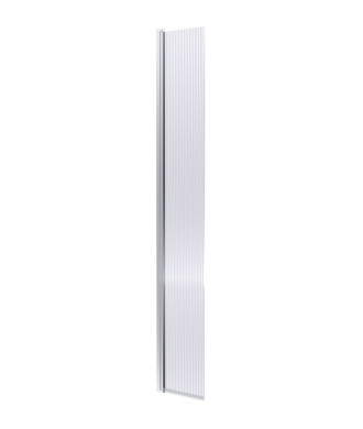 Nuie Fluted Hinged Flipper Wet Room Screen, Toughened Glass Wet Room Glass Panels & Shower Screen in Chrome, 300mm x 1850mm