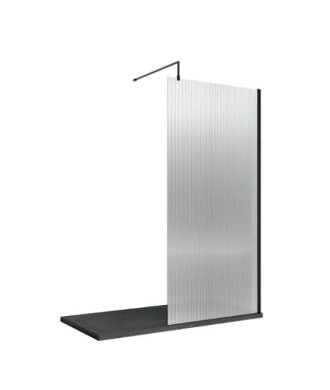 900x1850 Fluted Wetroom Screen Inc' BAR