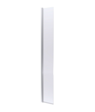 Nuie Hinged Flipper Wetroom Screen, Durable Glass Wet Room Glass Panels & Shower Screen in Polished Chrome, 300mm x 1850mm