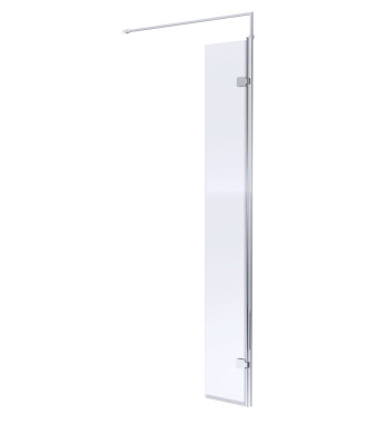 Hudson Reed Wetroom Swing Screen, Toughened Glass Wet Room Glass Panels & Wetroom Shower Screen in Polished Chrome, 300mm x 1...