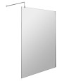 Hudson Reed Wetroom Screen & Support Bar, Durable Toughened Glass Wet Room Glass Panels Wetroom Shower Screen in Chrome, 1200mm