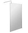 Hudson Reed Wetroom Screen & Support Bar, Durable Toughened Glass Wet Room Glass Panels Wetroom Shower Screen in Matt Black, ...