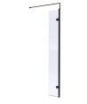 Hudson Reed Wetroom Swing Screen, Toughened Glass Wet Room Glass Panels & Wetroom Shower Screen in Matt Black, 300mm x 1950mm