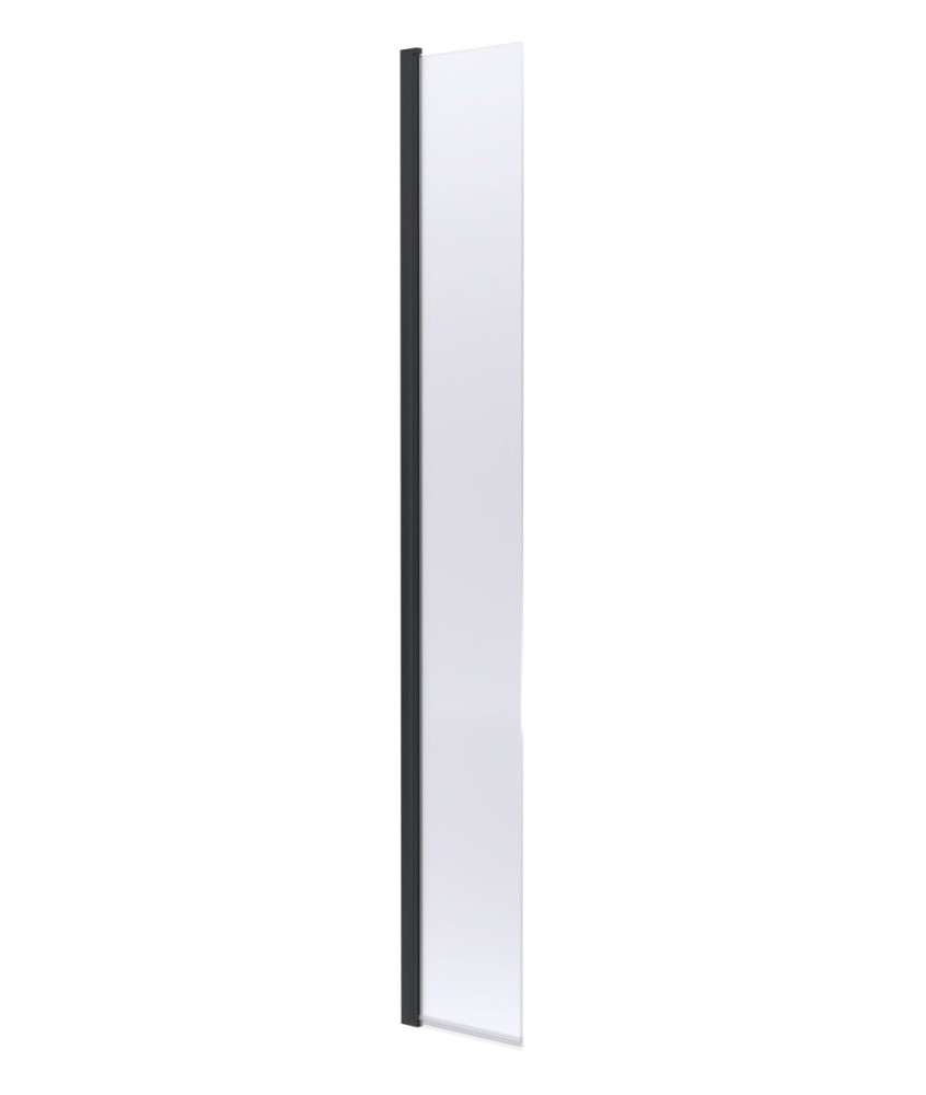 Hudson Reed Hinged Flipper Wetroom Screen, Durable Glass Wet Room Glass Panels & Shower Screen in Matt Black, 300mm x 1950mm