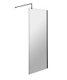 Hudson Reed Wetroom Screen & Support Bar, Durable Toughened Glass Wet Room Glass Panels Wetroom Shower Screen in Brushed Bras...