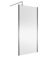 Nuie Wetroom Screen Outer Frame, Durable Frameless Fixed Bathroom Glass Shower Screen in Brushed Pewter Finish, 1000mm