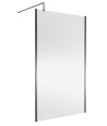 Nuie Wetroom Screen Outer Frame, Durable Frameless Fixed Bathroom Glass Shower Screen in Brushed Pewter Finish, 1200mm