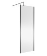 Nuie Wetroom Screen Outer Frame, Durable Frameless Fixed Bathroom Glass Shower Screen in Brushed Pewter Finish, 760mm