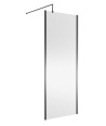Nuie Wetroom Screen Outer Frame, Durable Frameless Fixed Bathroom Glass Shower Screen in Brushed Pewter Finish, 800mm