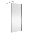 Nuie Wetroom Screen Outer Frame, Durable Frameless Fixed Bathroom Glass Shower Screen in Brushed Pewter Finish, 900mm