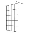 Hudson Reed Framed Wetroom Screen with Support Bar, Durable Toughened Glass Panels & Shower Screen Accessory in Matt Black, 1...