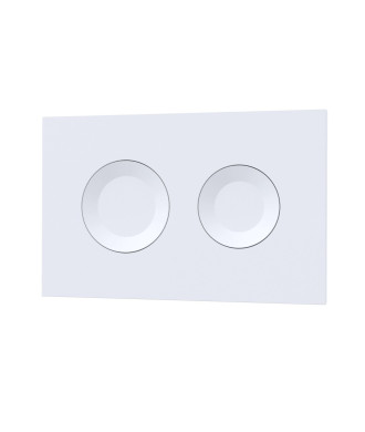 Nuie Round Dual Flush Push Button, Concealed Toilet Flush Button for Wall Hung Toilets, Luxury Accessories in White
