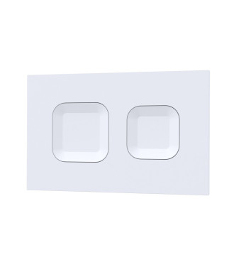 Nuie Square Dual Flush Push Button, Modern Toilet Flush Wall Button for Concealed Cisterns, Stylish Accessories in Matt White