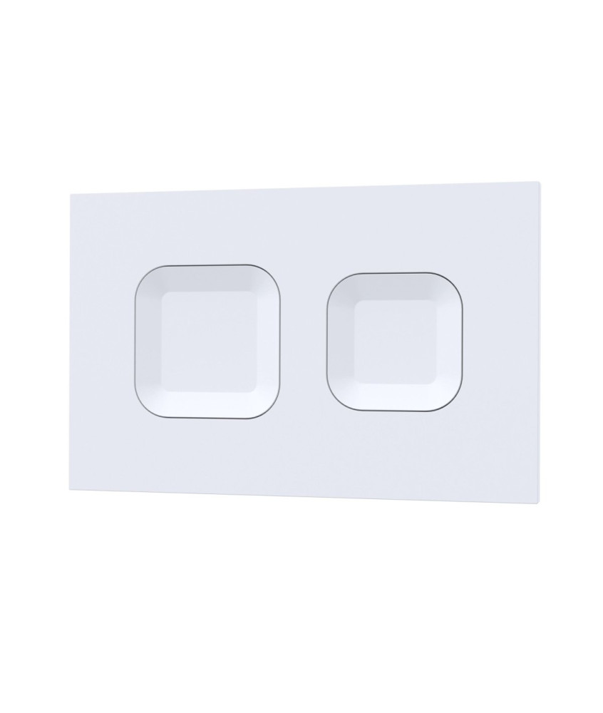 Nuie Square Dual Flush Push Button, Modern Toilet Flush Wall Button for Concealed Cisterns, Stylish Accessories in Matt White