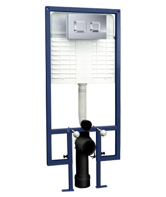 Nuie Square Concealed Toilet Cistern With Frame - Bright Chrome