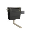 Nuie Front and Top Access Concealed Toilet Cistern With Brushed Gun Metal Flush Plate - White