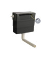 Nuie Universal Access Concealed Toilet Cistern With Traditional Chrome Flush Plate - Black