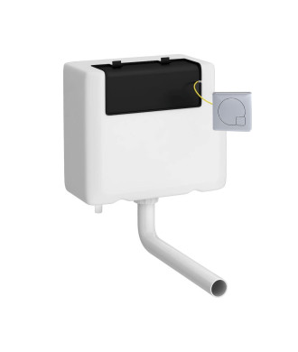 Nuie Universal Access Concealed Toilet Cistern With Chrome Flush Plate - White