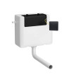 Nuie Universal Access Dual Flush Concealed Cistern With Black Flush Plate - White