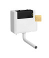 Nuie Universal Access Concealed Toilet Cistern With Brushed Brass Flush Plate - White
