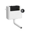 Nuie Universal Access Concealed Toilet Cistern With Traditional Black Flush Plate - White