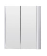VeeBath Verona Wall Mounted Bathroom Mirror Cabinet, Modern Mirror with Storage & Adjustable Glass Shelves in Gloss White, 600mm
