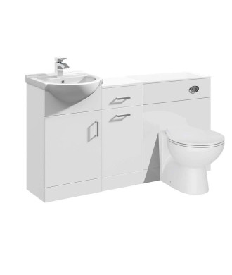 VeeBath Olen 1300mm Vanity Unit, Sink Vanity Unit with Soft-Close Doors, Durable & Compact Water Closet Unit