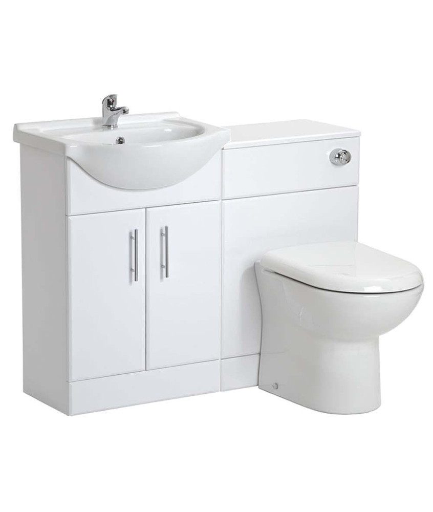 Veebath Linx Combination Bathroom Furniture inc. BTW Pan, Vanity Unit, 500mm WC Unit and Cistern