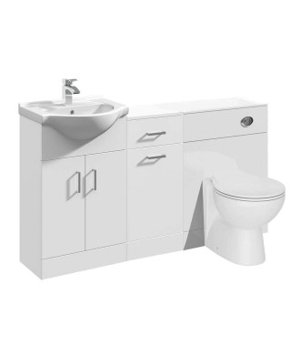 VeeBath Olen 1400mm Vanity Unit, Sink Vanity Unit with Soft-Close Doors, Durable & Compact Water Closet Unit