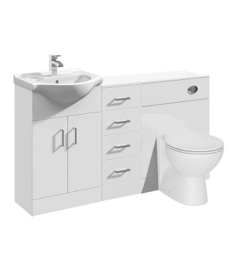 VeeBath Olen 1350mm Vanity Unit, Sink Vanity Unit with Soft-Close Doors, Durable & Compact Water Closet Unit