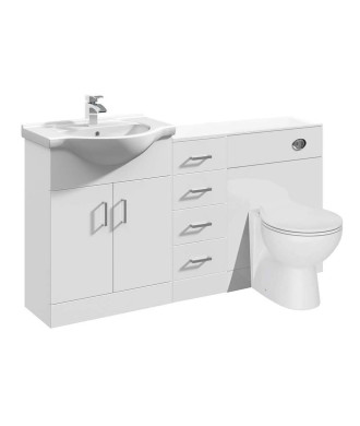 VeeBath Olen 1450mm Vanity Unit, Sink Vanity Unit with Soft-Close Doors, Durable & Compact Water Closet Unit