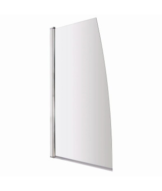 VeeBath 800 x 1400mm Sail Edge Bath Shower Screen with 6mm Safety Glass - Chrome