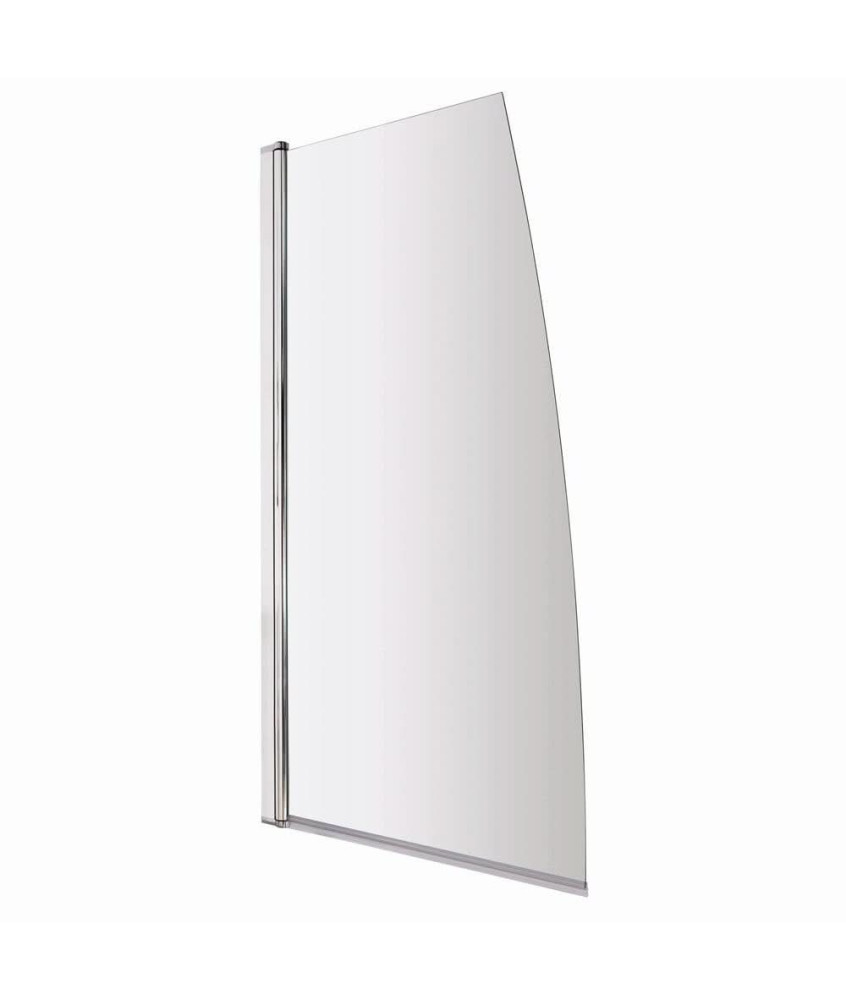 VeeBath 800 x 1400mm Sail Edge Bath Shower Screen with 6mm Safety Glass - Chrome