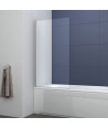 VeeBath 1400mm x 800mm 6mm Glass Square Edge Straight Bath Screen - Chrome