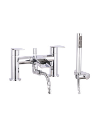 VeeBath Stream Round Waterfall Bath Shower Mixer Tap with Kit