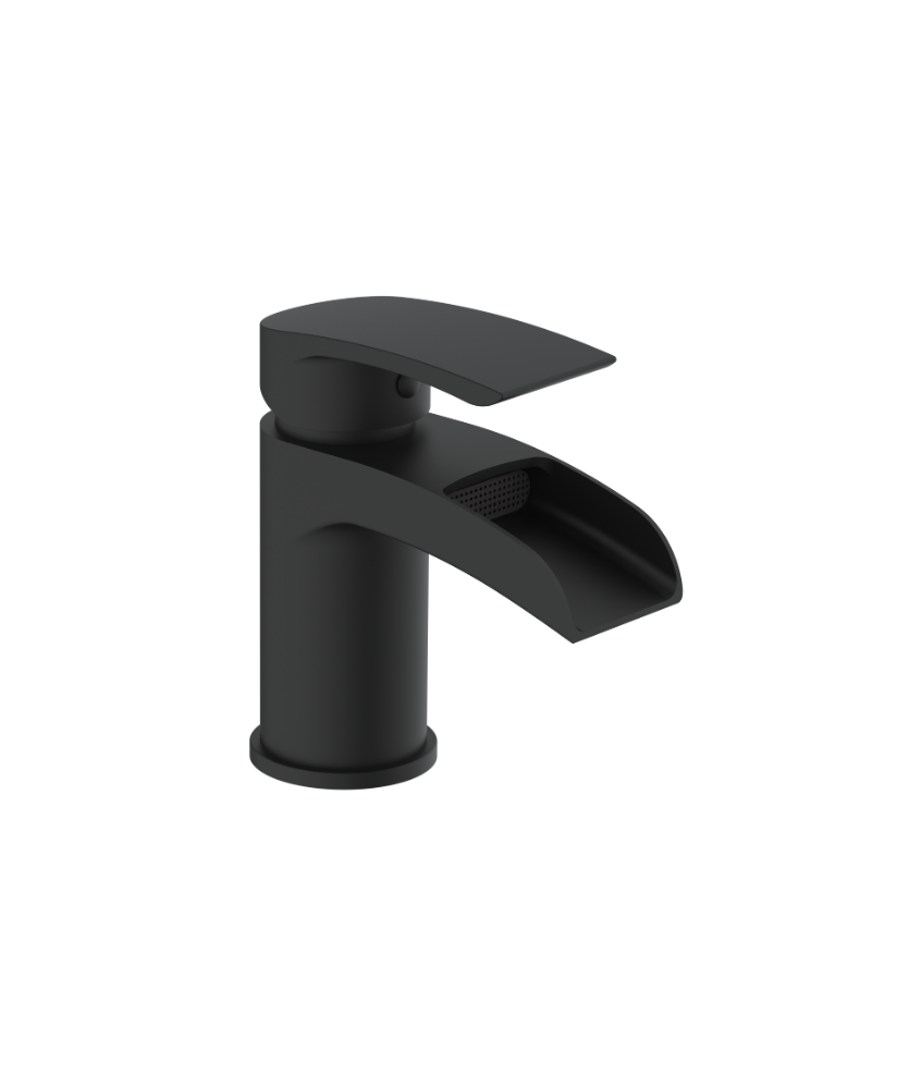 VeeBath Stream Round Waterfall Mono Basin Mixer Tap with Waste