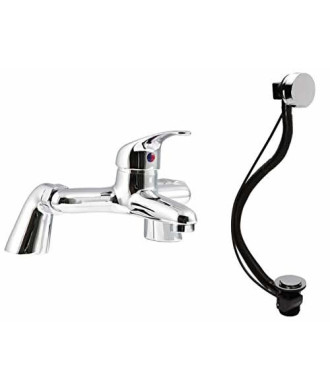 Perth Bath Filler Shower Mixer & Bath Pop-up Waste Plug Set