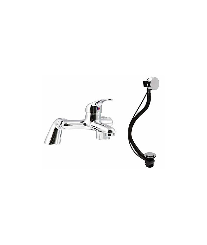 Perth Bath Filler Shower Mixer & Bath Pop-up Waste Plug Set