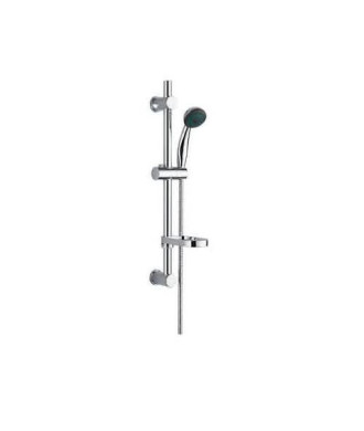 VeeBath Thermostatic Shower Riser Rail Kit with Exposed Mixer & Soap Dish - Chrome