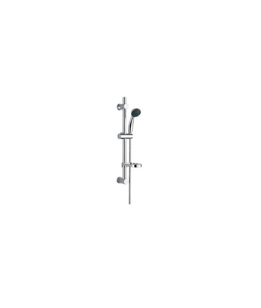 VeeBath Thermostatic Shower Riser Rail Kit with Exposed Mixer & Soap Dish - Chrome