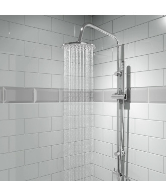 iBathUK Elevex Thermostatic Shower Mixer Set with Bath Filler, Fixed Head & Handset - Chrome