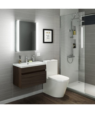 iBathUK Revere LED Mirror Cabinet with Bluetooth & Shaver Socket - Silver
