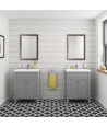 iBathUK Brillia Bevelled Pewter Framed Bathroom Mirror